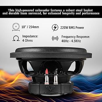 DIAMOND 10インチ サブウーファー Amazon.co.jp: Diamond Audio DE102 10インチ 400W RMS Diamond