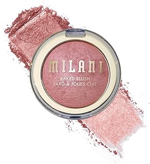 Milani Baked Blush, Updated Powder Blush for Cheeks, Cruelty Free Makeup - Shape, Contour & Highlight Face for a Shimmery or Matte Finish - Sparkling Rosé