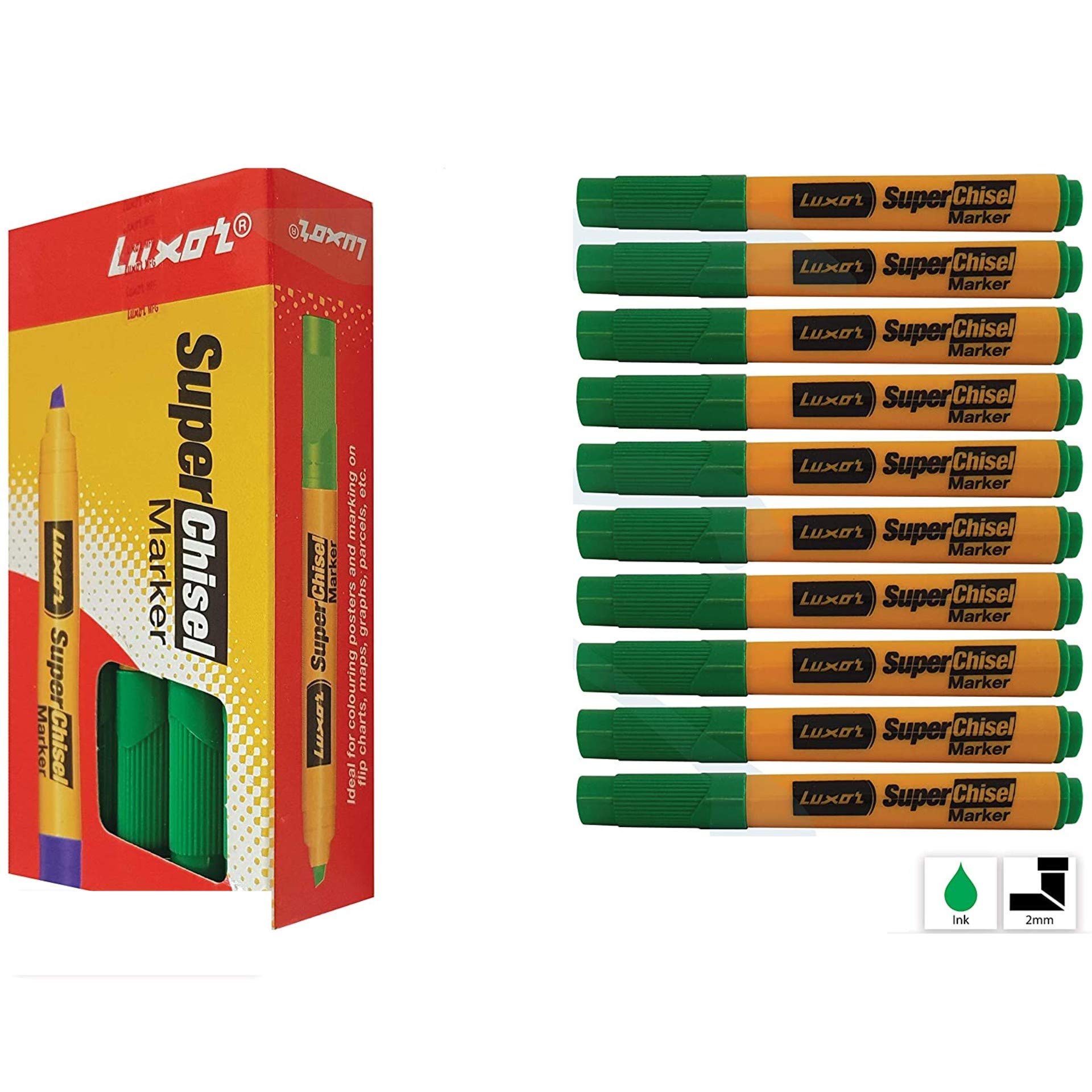 Buy LUXOR Super 2.0mm Chisel Tip Marker Pens Multi Pack Flip Charts s