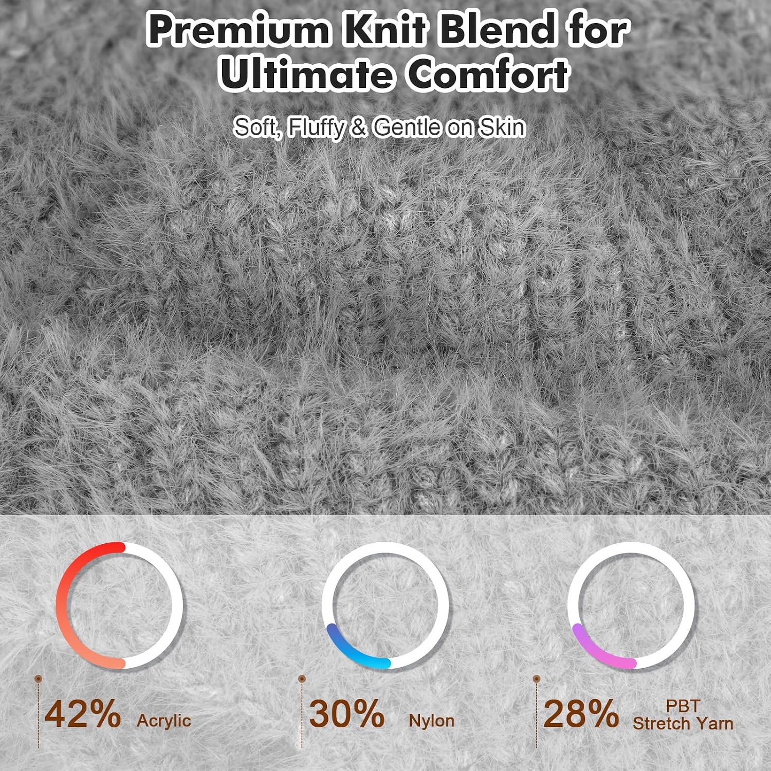 TAGVO 2 PCS Women Winter Knit Hats with Earflaps & Tie Strings Soft Warm Thermal Beanies for Outdoor image 2