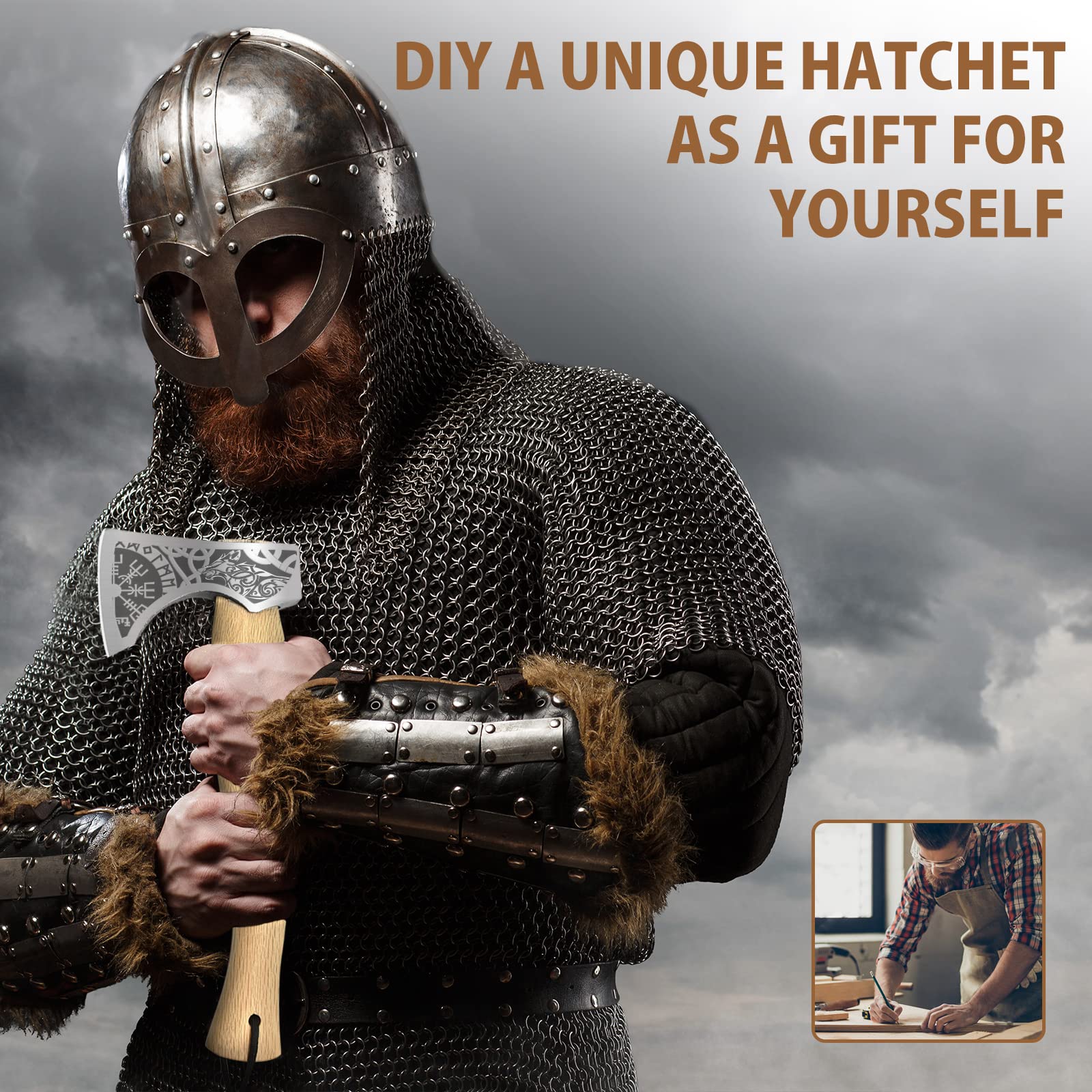 Buy NedFoss 13" Hatchet, Camping Axes and Hatchets, Bearded Viking