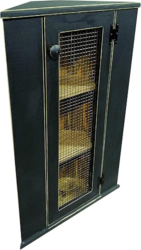 Sawdust City Armario esquinero superior de pino macizo (negro antiguo)