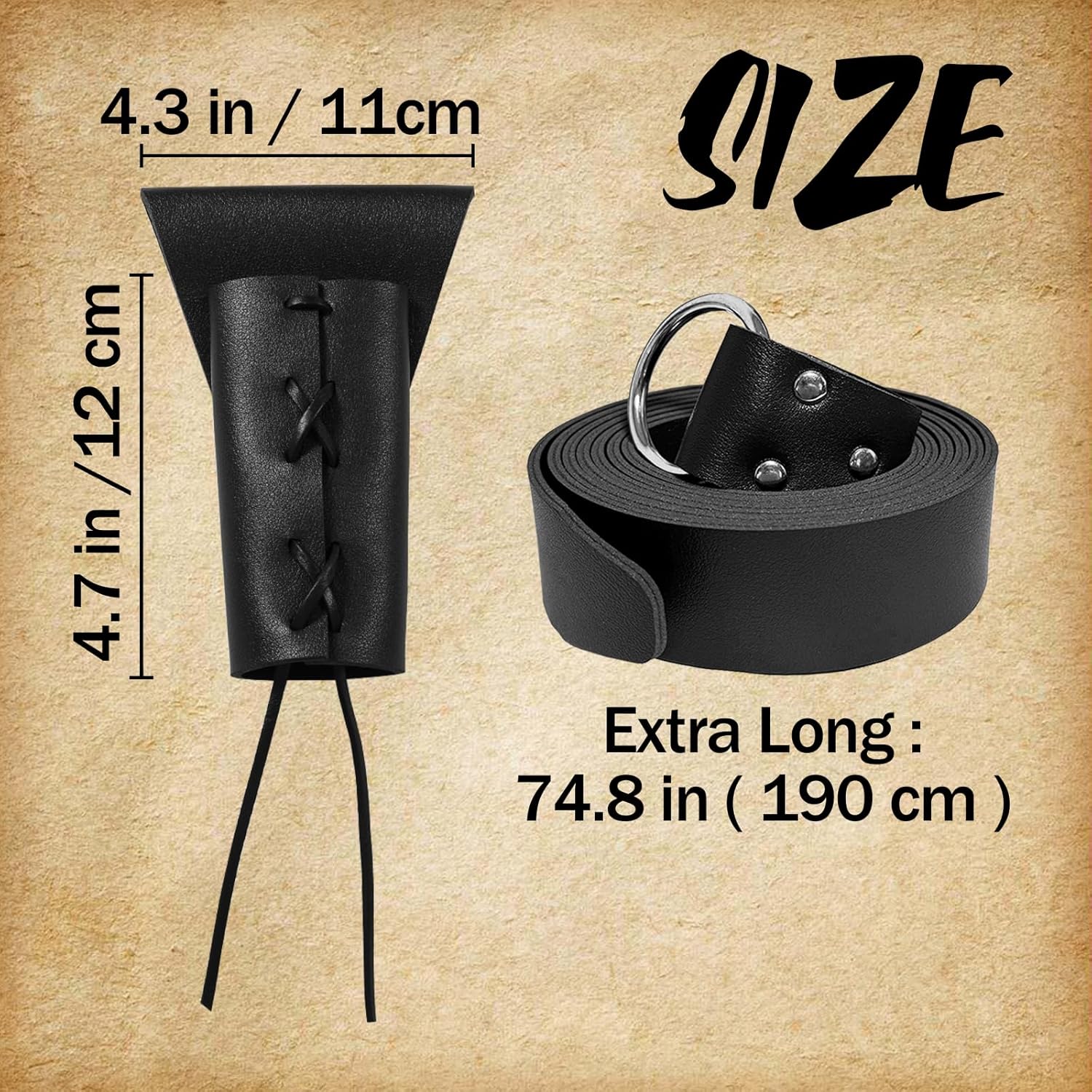 Medieval Leather Sword Belt Dagger Frog Renaissance LARP Accessories for Knight Warrior Cosplay - Image 2