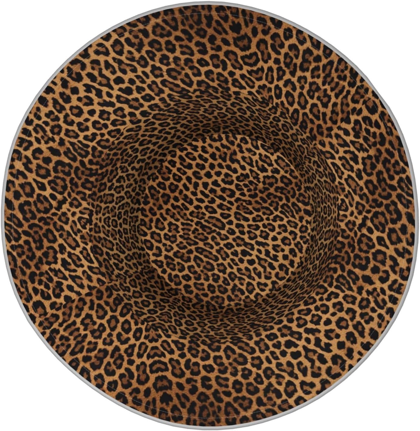 (Leopard Print) Reflective Reversible Bucket Hat Foldable Breathable Stylish Two-Way Wear for Outdoor Travel Daily Activities Black