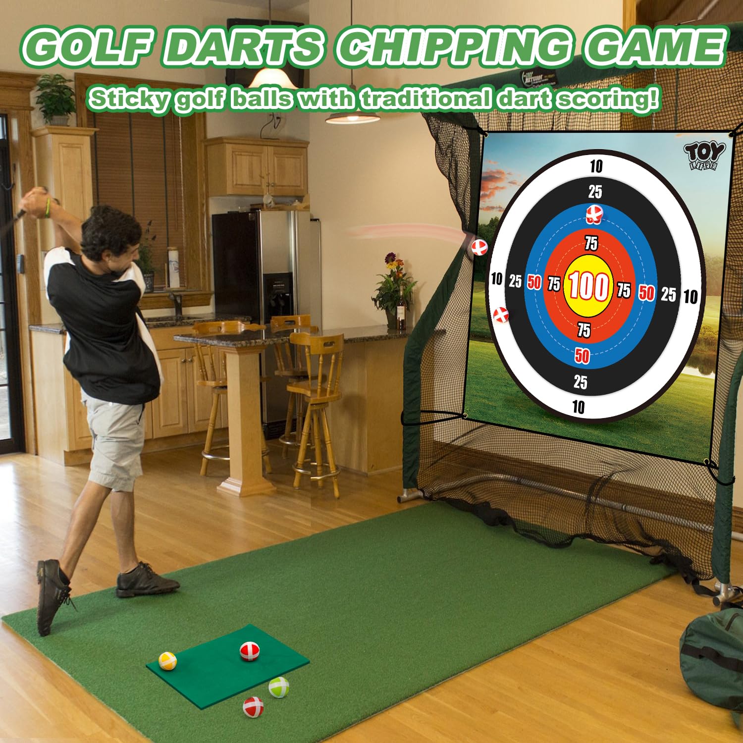 TOY Life Chipping Golf Dart Game Mat Indoor Outdoor