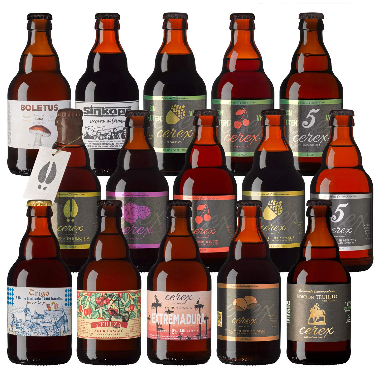 CEREX- Pack Degustación Cervezas Artesanas – Mejor Cerveza Artesanal de España Premios “World Beer Awards 2017” (Pack 15 Botellas)
