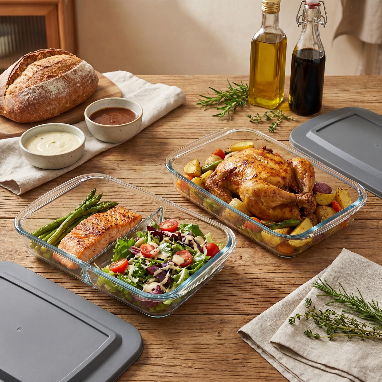 Amazon.com: LemonRoad 2pcs 9x13 Inch Baking Dish with Lid 2 Quart