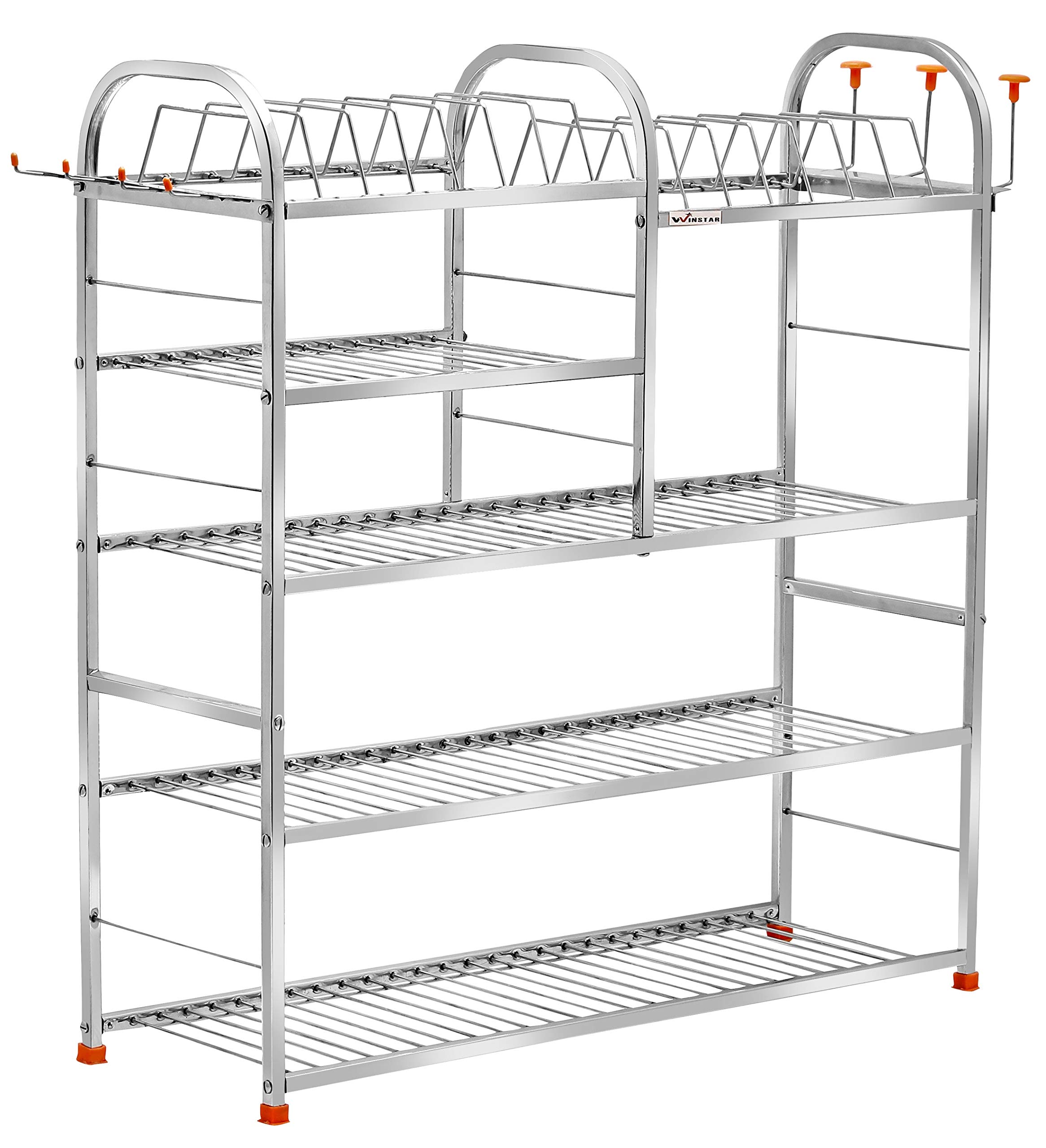 WINSTAR Stainless Steel 5 Shelf Wall Mount Kitchen Racks Dish Rack