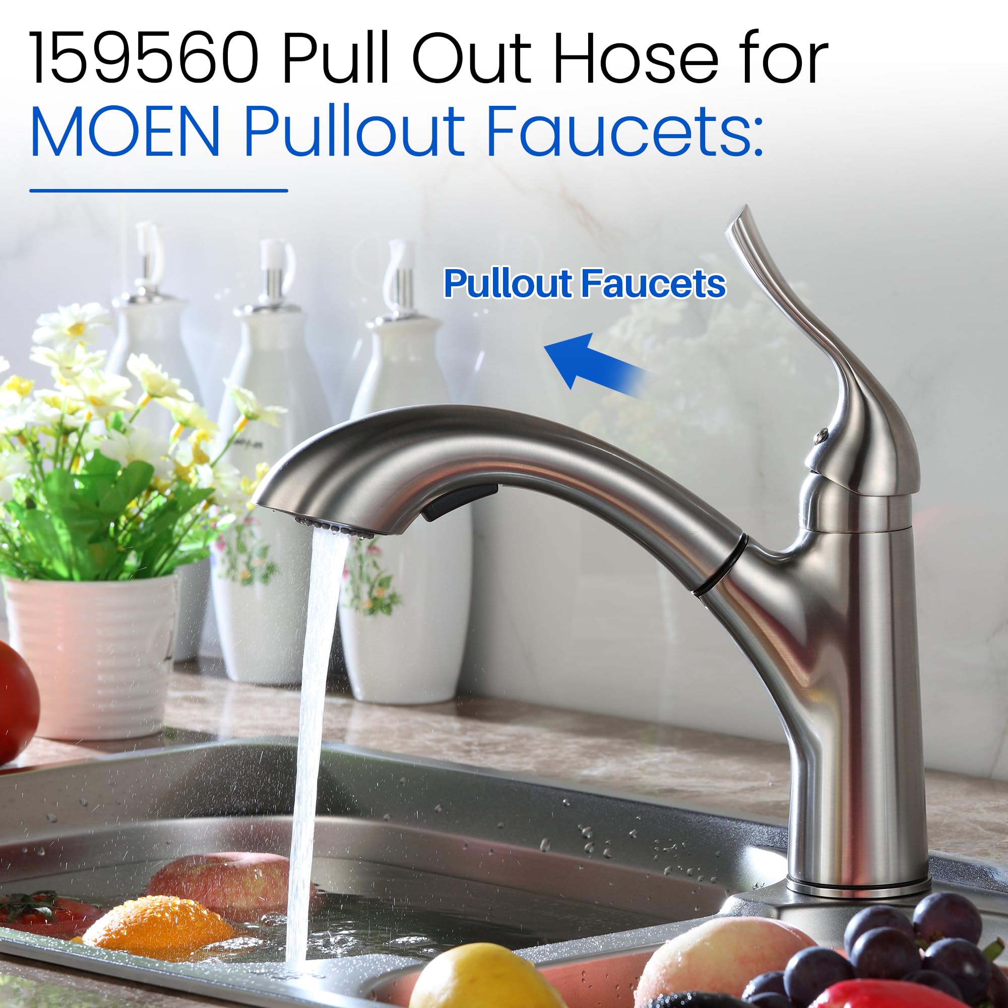 Kitchen Faucet Pull Out Hose 159560 for Moen Faucet Replacement