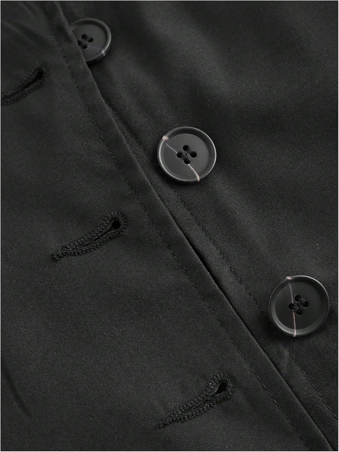 Women's Solid Asymmetrical Hem Backless Crop Tank Tops Sleeveless Casual Button Front Crop Blazer Vest - Image 3