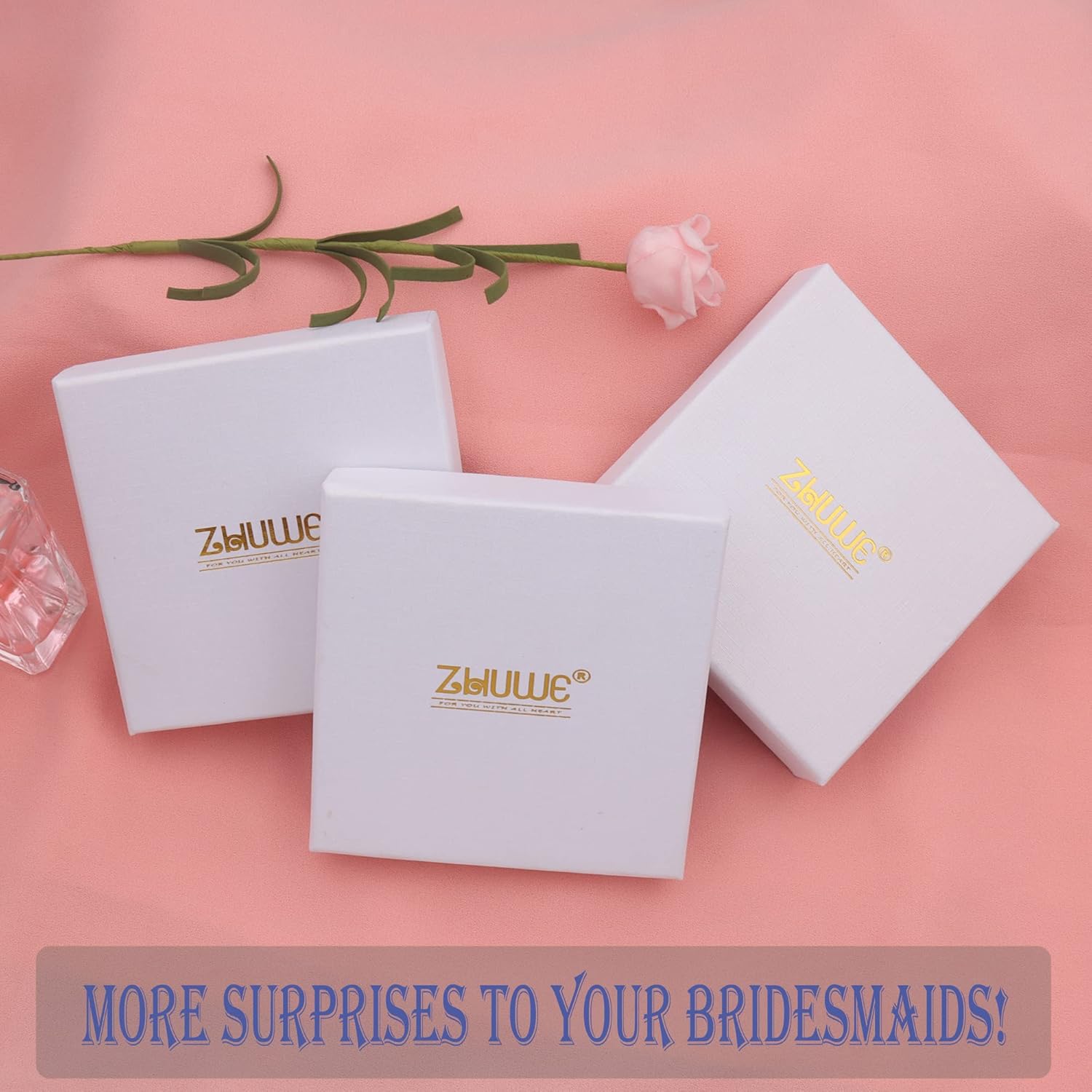 Bridesmaid Jewelry Set for Women 1-4-6-8 Sets Necklace Earring Set for Wedding 18K Gold or Rose Gold or Silver Plated with Crystal Rhinestone - Image 6