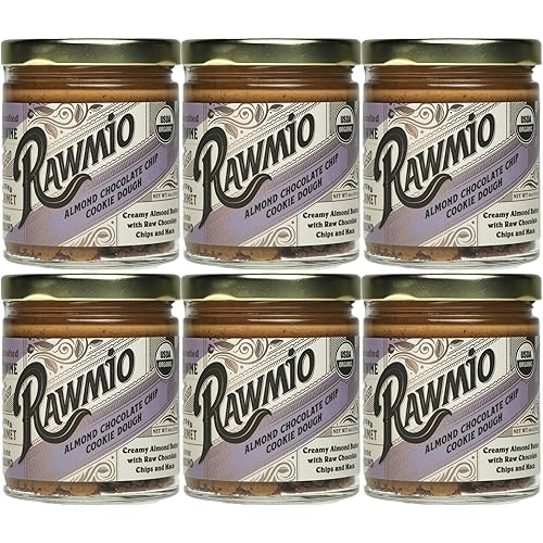 Miniatura 8 de Rawmio Masa de galletas con chispas de chocolate y almendras, 6 onzas, paquete de 2, 6 porciones por frasco, cruda, orgánica, vegana, sin gluten