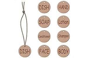 Home Organization with Stylish Soap & Lotion Labels: 8 Versatile Wooden Tags