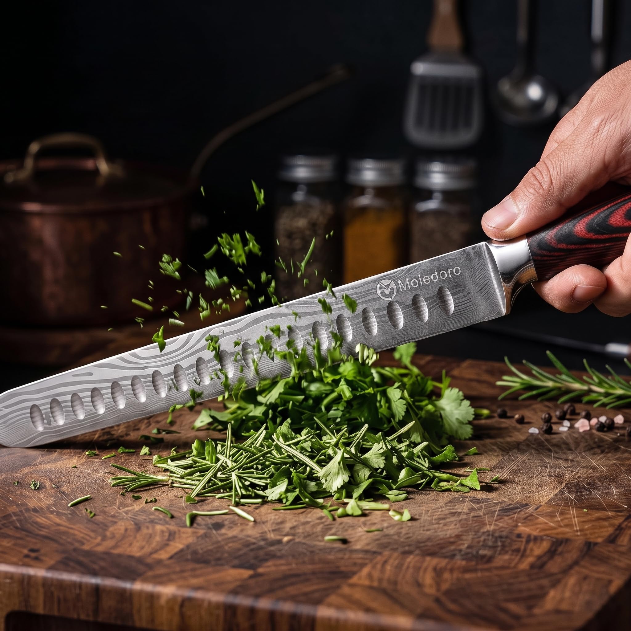 12-Inch Brisket Knife, Meat Slicing & Carving Knife, Granton Edge — Amazon image 4