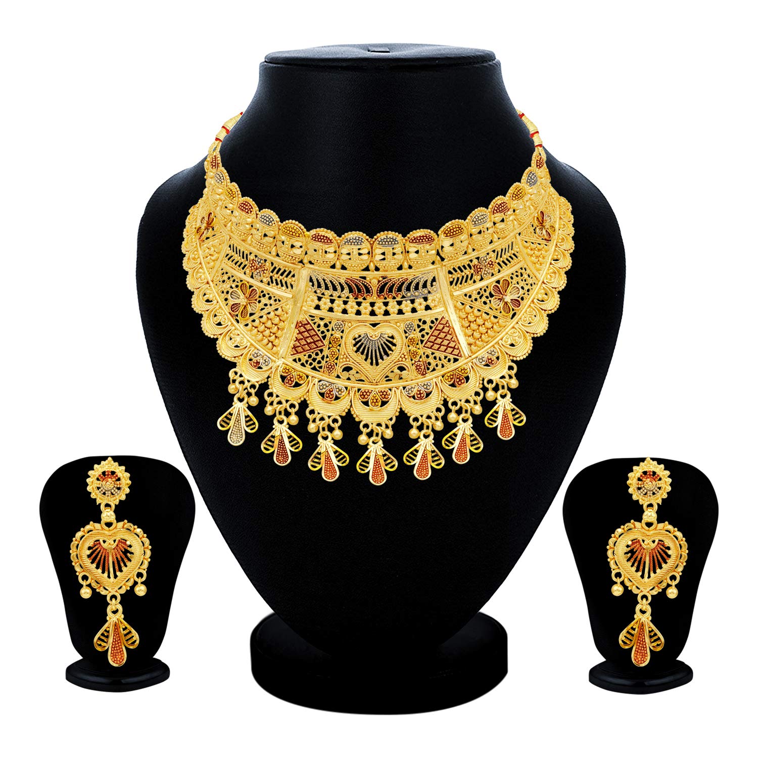 Marvelous 24 Carat Plated Choker Necklace Set