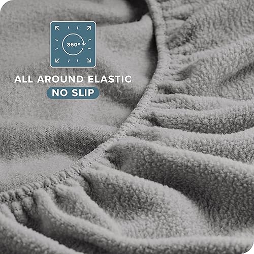 Miniatura 7 de Bare Home Juego de sábanas de forro polar súper suave, tamaño matrimonial, forro polar extra afelpado, sábanas de cama sin pelusas, calidez