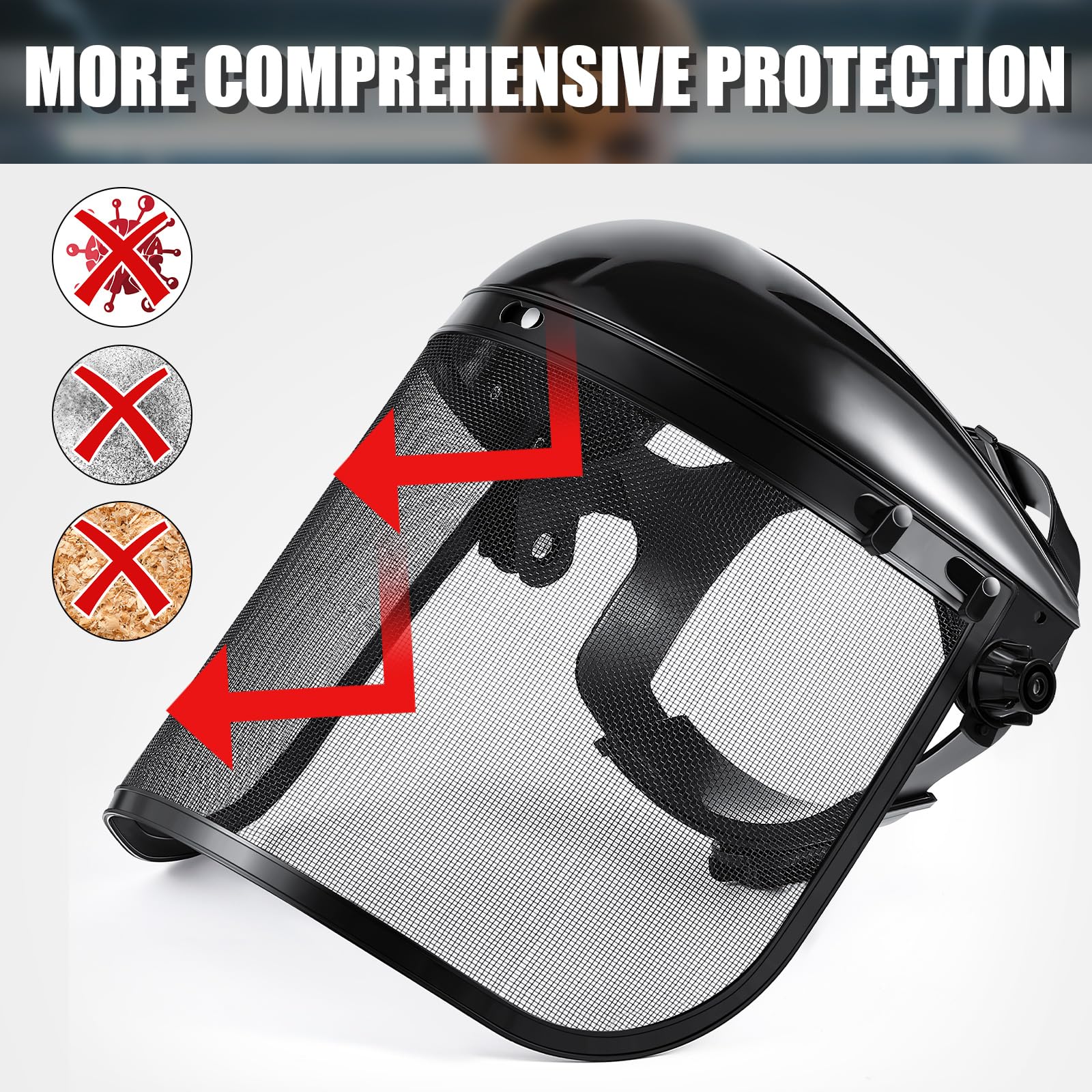 Baoblaze Full Face Shield – Lightweight Clear Visor, Adjustable Flip-Up Design, Anti-Fog, Breathable Open Top – Ideal For Weeding, Cooking, Cycling, And Outdoor Work (Black)