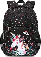 abshoo Cute Unicorn School Backpack For Girls Elementary Kindergarten Kids School Bag (Unicorn Black)