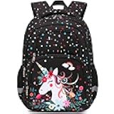 abshoo Cute Unicorn School Backpack For Girls Elementary Kindergarten Kids School Bag (Unicorn Black)