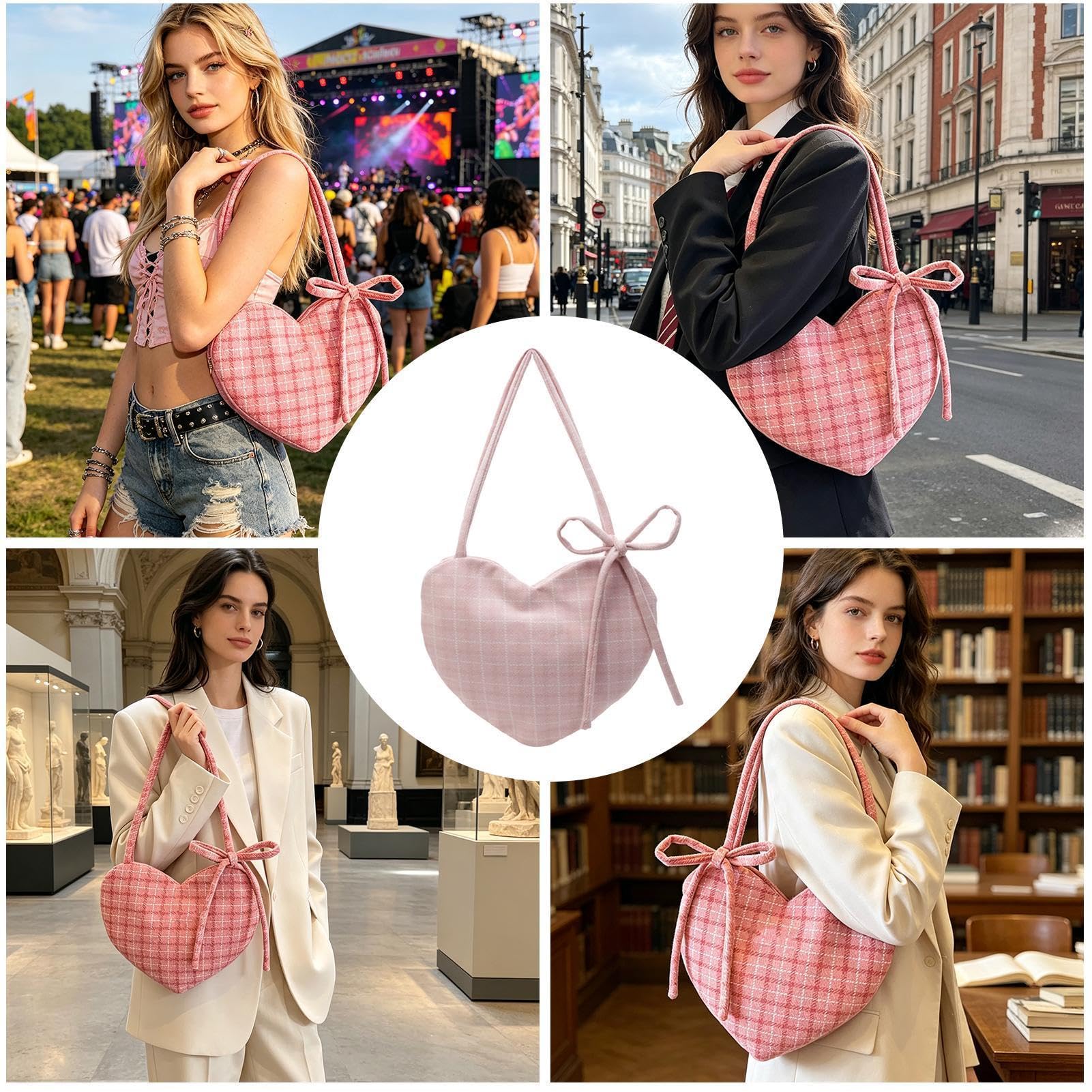Bolso De Hombro Para Mujer Amplio Bolso Retro | Bolso lolita con juvenil Para Citas, Festivales Música, Viajes, Casual Diario, Fines De Semana, Novia Y Universidad