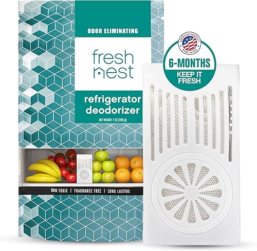 Miniatura 8 de Fresh Nest Desodorante para refrigerador (paquete de 2) - Eliminador de olores para refrigerador y congelador