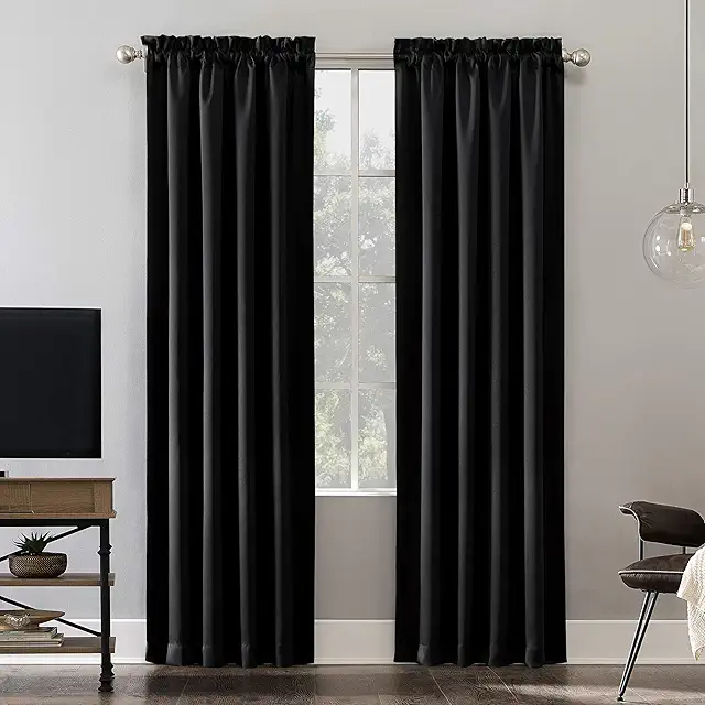 Oslo Theater-Vorhang: Extreme Verdunkelung, Schwarz, 132x160 cm