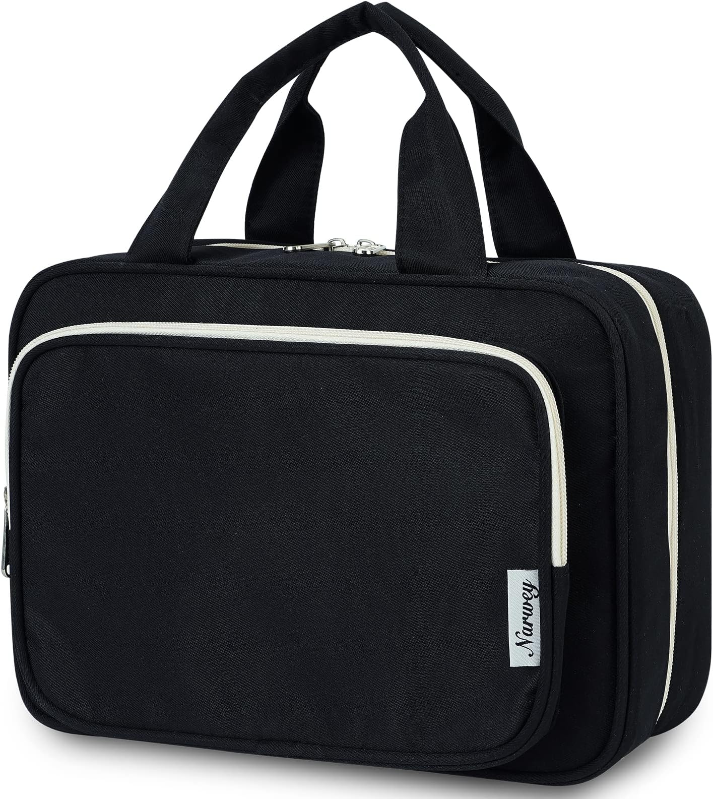 Travel Toiletry Bag for Women Large Hanging Makeup Bag Organizer Toiletries Bag for Full Size Essentials Accessories Cosmetics (Black (Large))