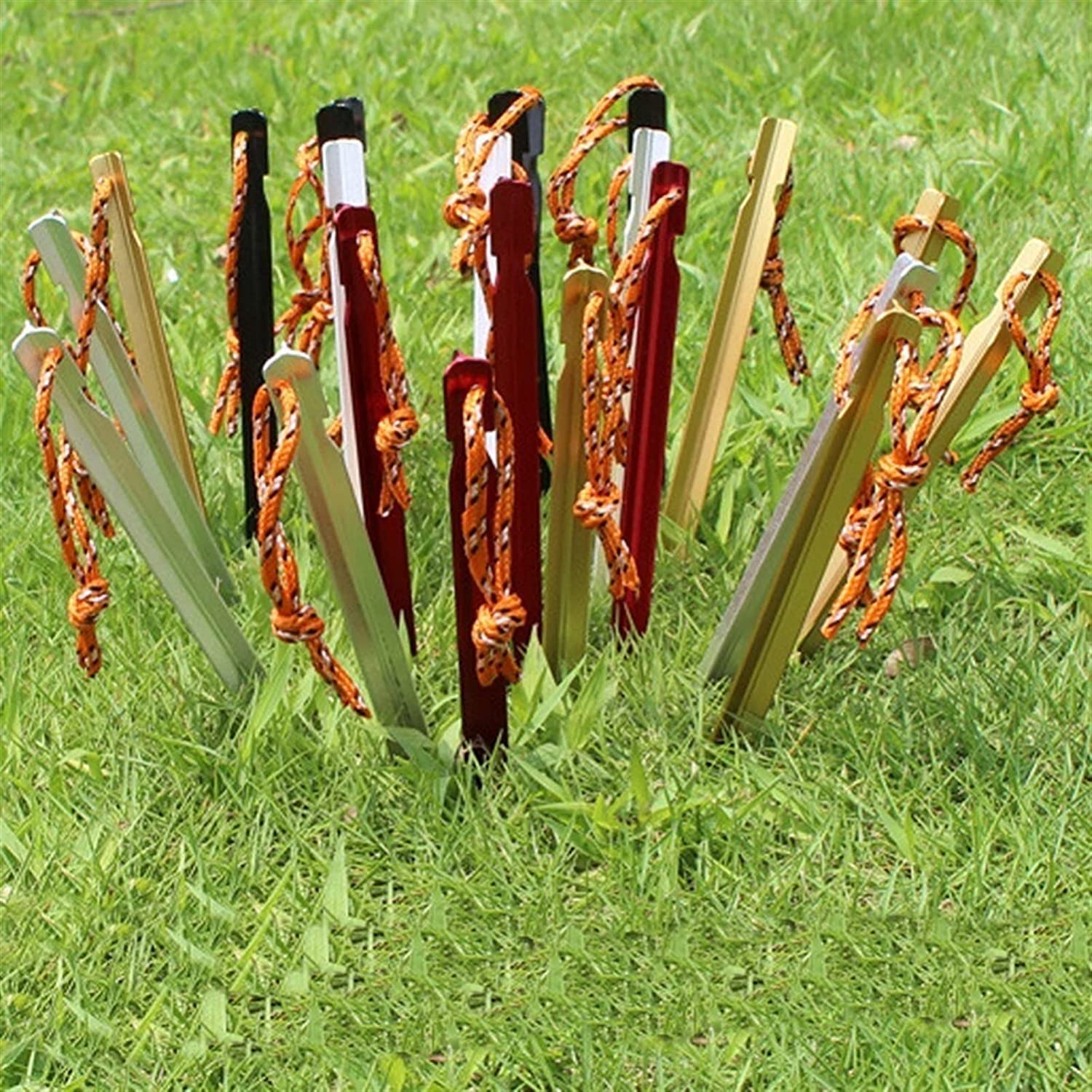 Picchetti per Tenda, Confezione da 10 Picchetti per Tenda da Esterno da 18 cm Accessori per Tende in Alluminio Picchetti per Tenda in Metallo per Campeggio all'aperto/Escursionismo/Zaino in spall