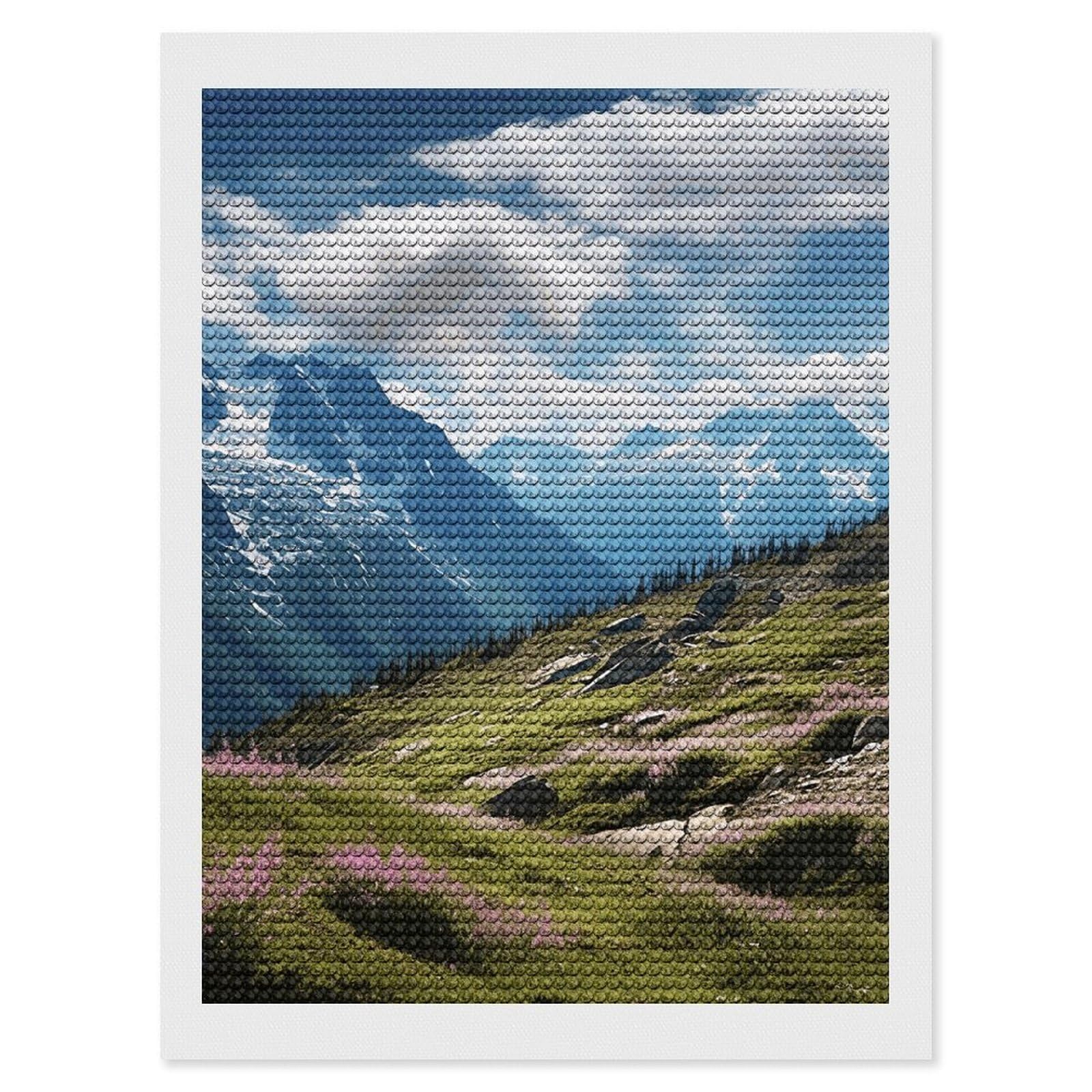 DWVTSLH Mountains Diamond Painting Kits for Adults, Personalized Diamond Photo Art Full Drill, DIY 5D Diamond Art Painting Kits for Beginners, Home Wall Decor 12"x16"