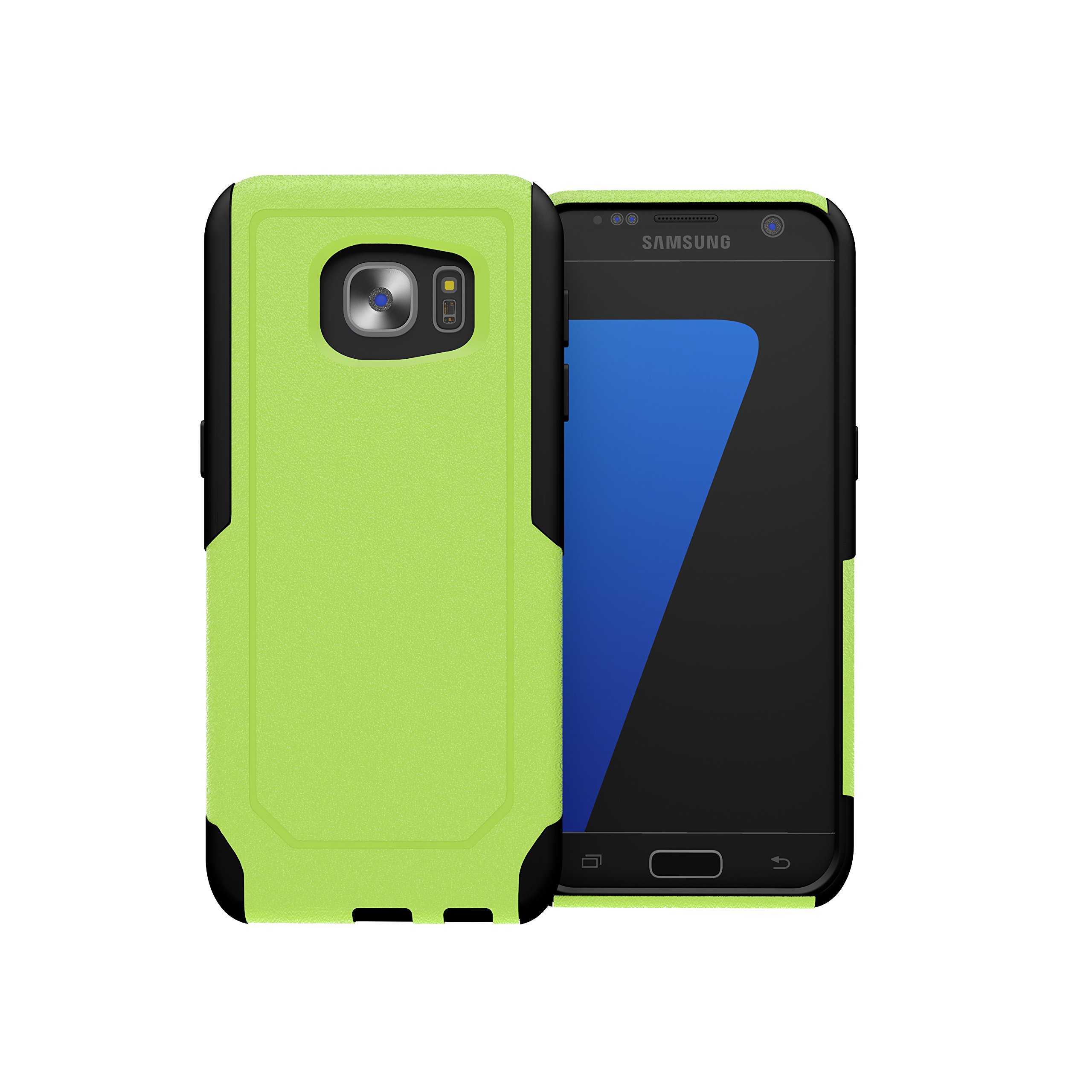 TOUGHBOXGalaxy S7 Edge Case, [Commute Series] [ Shockproof ] [ Slim ] [ Rugged ] [ Lime | Black ] for Samsung Galaxy S7 Edge Case [Fits OtterBox Defender & Commuter Series Clip]