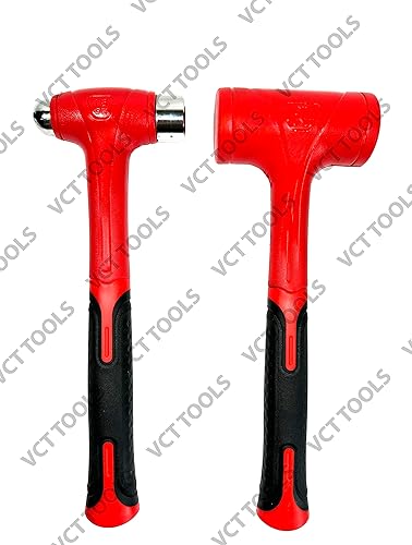 Miniatura 2 de VCT Juego de 2 martillos muertos de soplado, martillo de bola de 1 libra, martillo de golpe muerto de 1.5 libras, moldeado unibody, resistente a