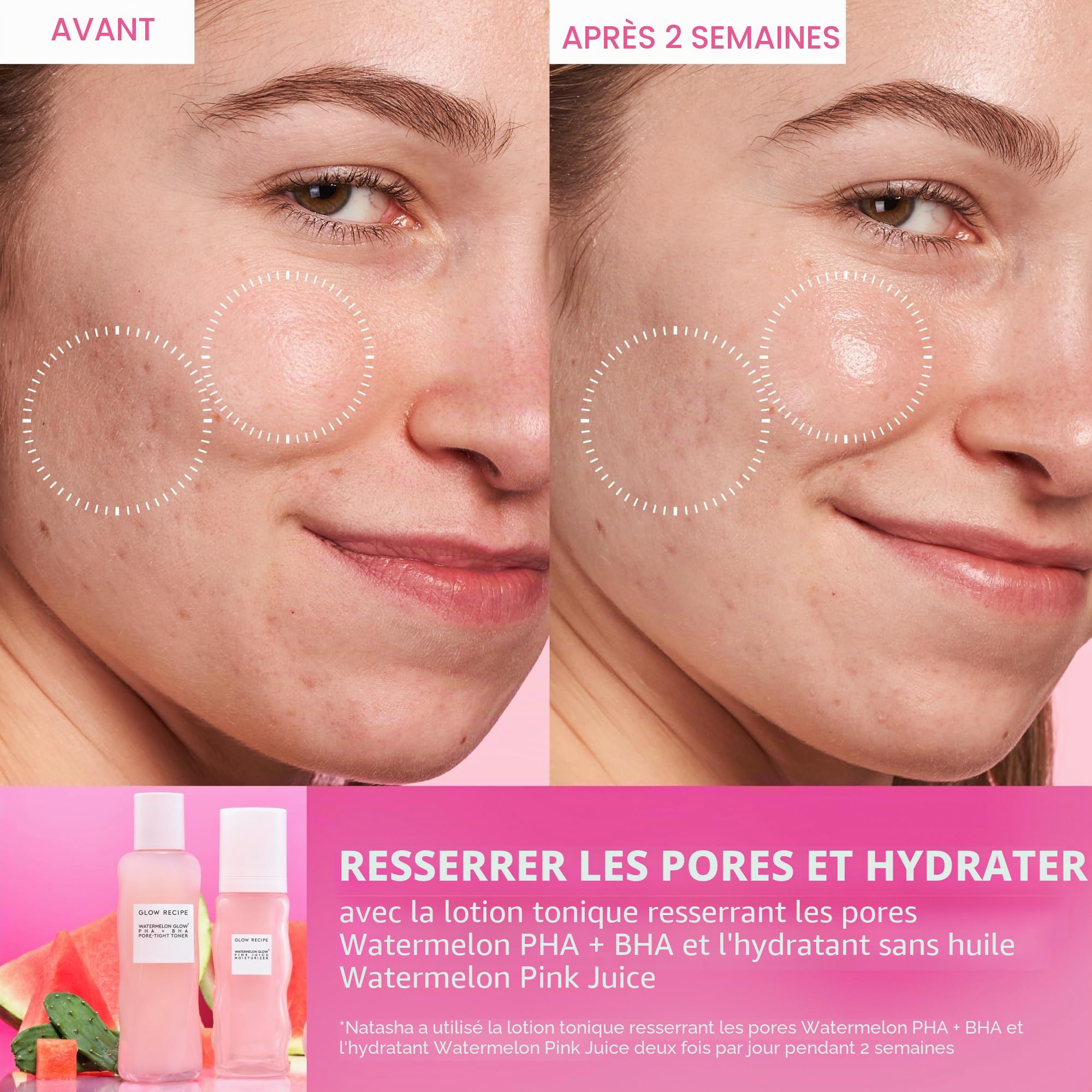 Glow Recipe Gel hydratant au jus de rose, gel hydratant coréen pour peau de verre, hydratant sans huile pour le visage à l'acide hyaluronique pour peaux grasses, non comédogène, durable (50 ml)