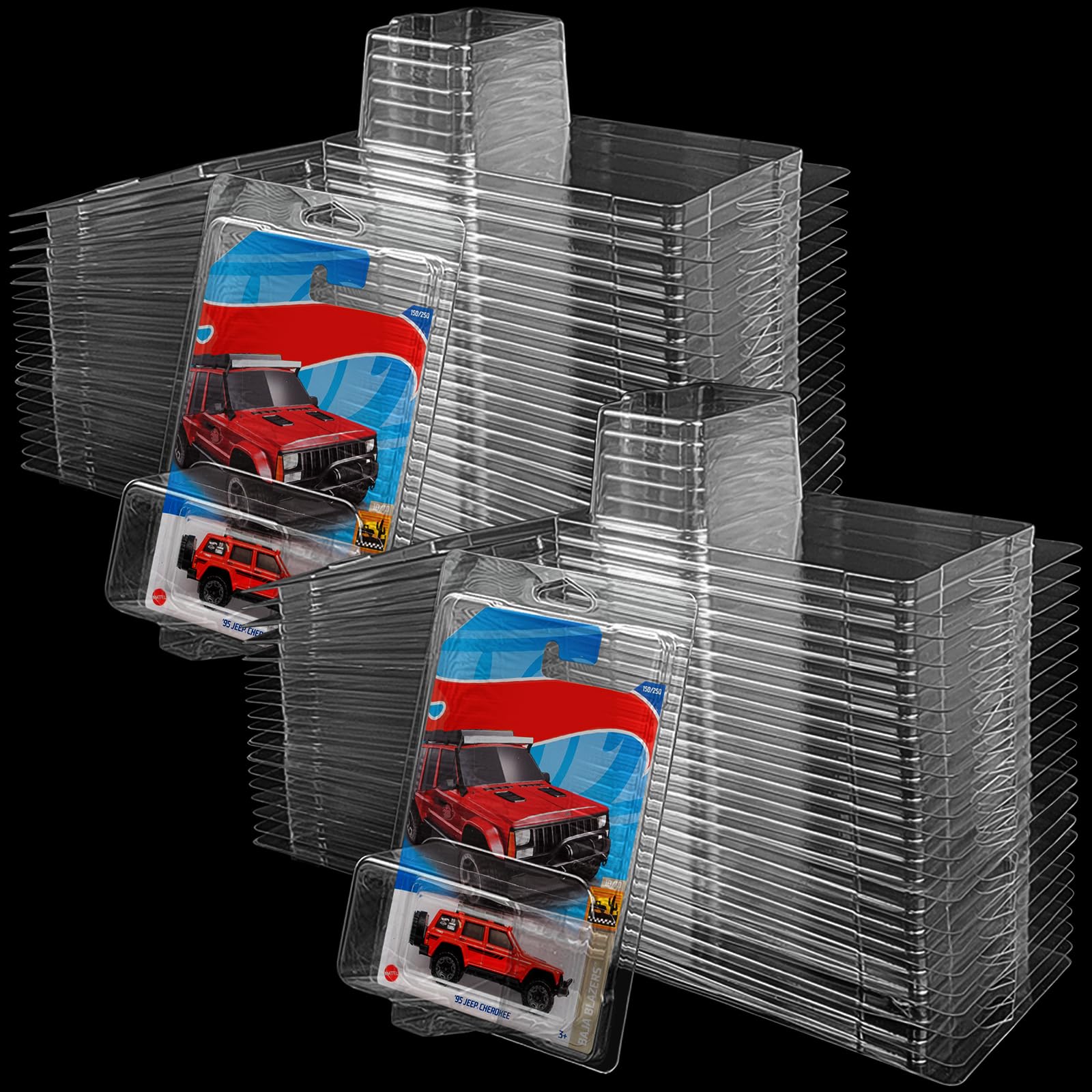 Photo 1 of 48 Pcs Clear Protector Cases Model Car Clamshell Cases Display Case Clear Protective Packs Car Blister Pack Covers Compatible with Hot-Wheels for Storage, 7.5 x 5 x 2 Inch