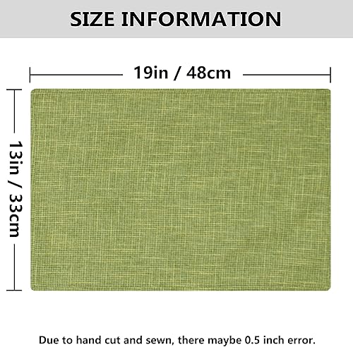 Miniatura 5 de Kevin Textile - Juego de 6 manteles individuales de lino de arpillera resistentes al calor, manteles individuales para mesa de comedor, lavables, 13