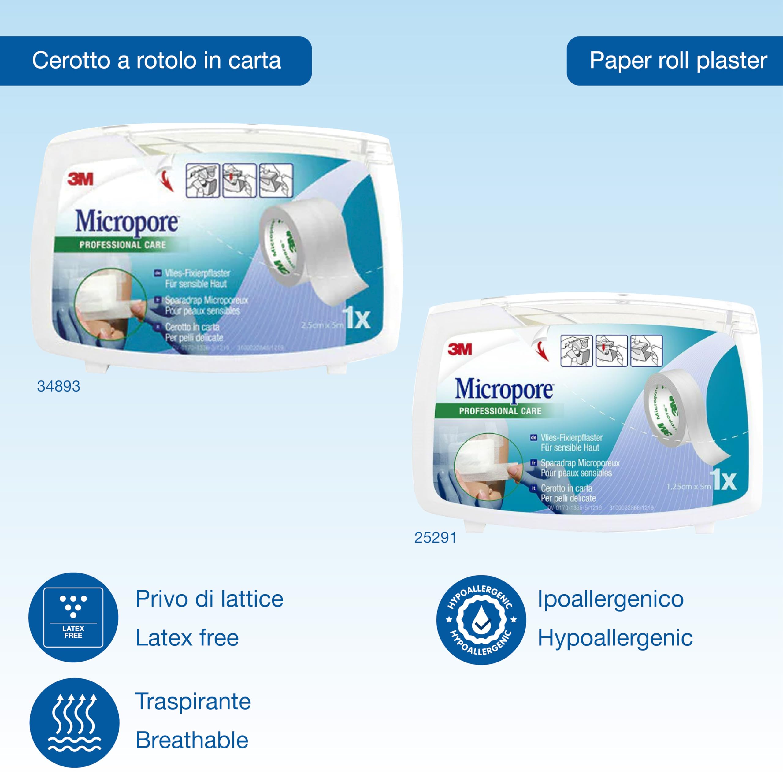 3M, Micropore Cer Roc 2,5X5M C/Disp