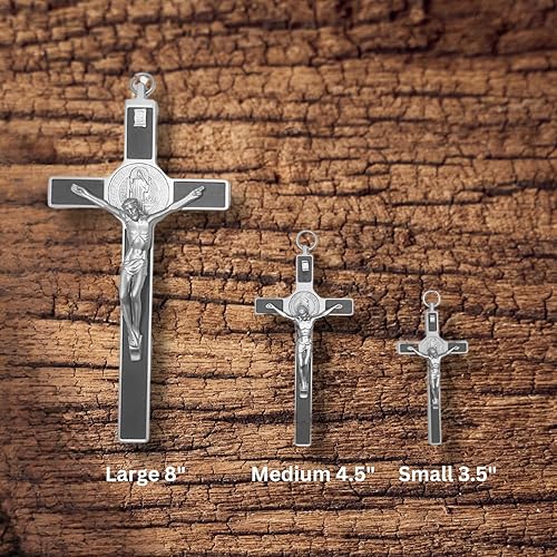 Miniatura 8 de 3 ARCHES USA Cruz de pared con crusifijo de San Benito, cruz de metal para bendición del hogar, 4.5 x 2 pulgadas
