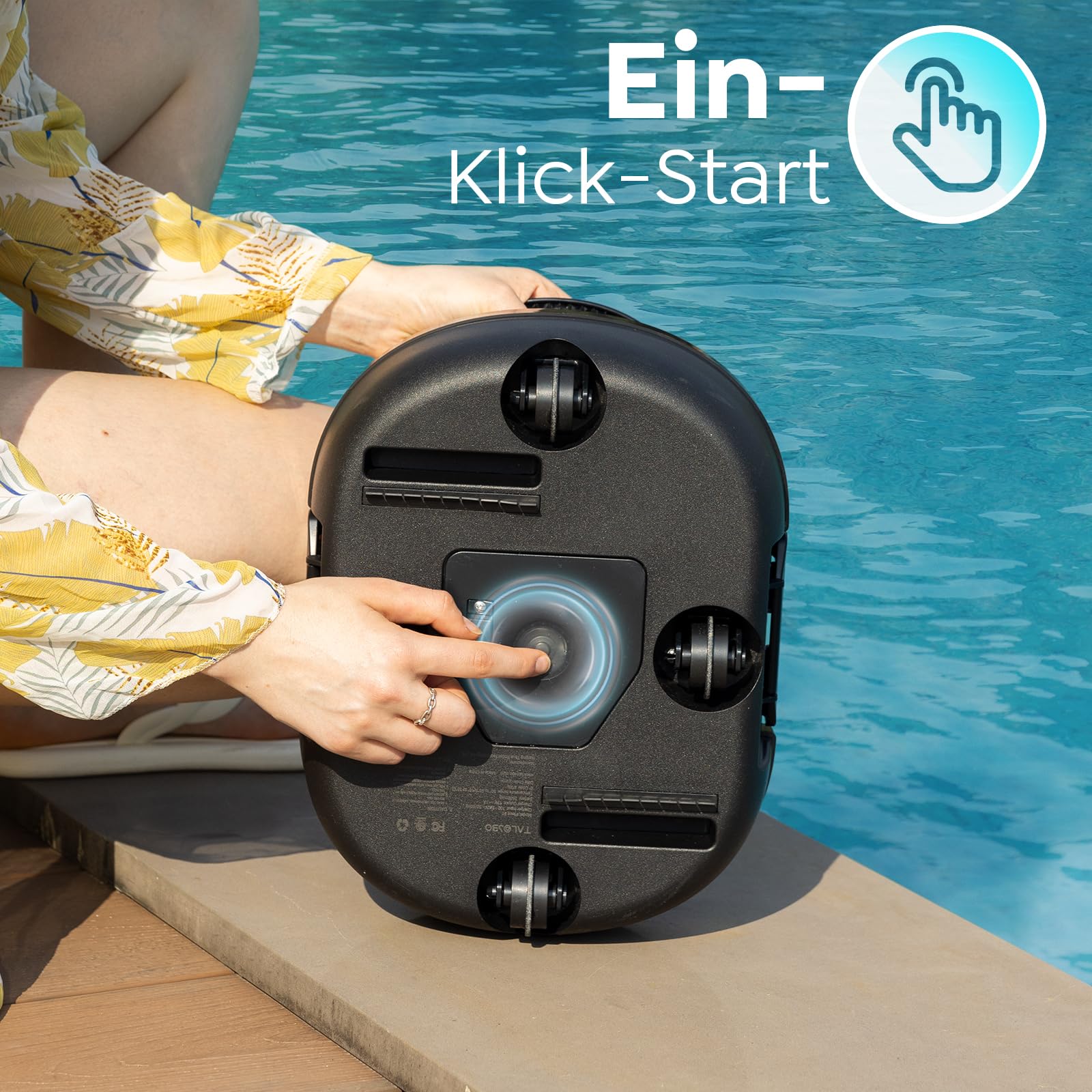 S1PRO 2026 Upgrade Poolroboter Akku, 120 Min Reinigungszeit, Leichter Poolsauger mit Dual-Antriebsmotoren, 2,5 Stunden Ladezeit, Auto Parken Poolreiniger für Flache Böden Pools bis 95 m², Tiefschwarz