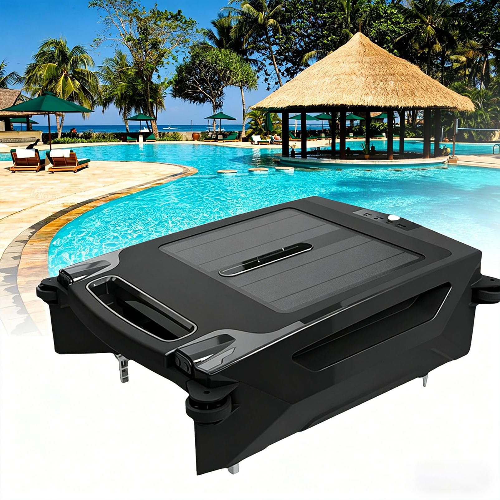 Pulitore solare per piscine fuori terra e interrate, pulizia automatizzata efficiente, facile da usare, design ecologico, ideale per uso residenziale e commerciale