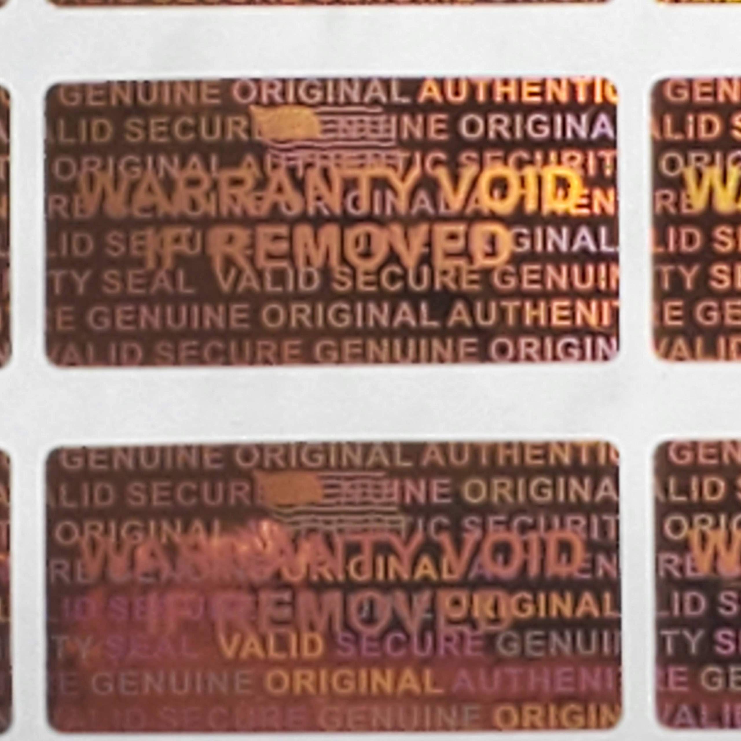 1000 etiquetas adhesivas con holograma de seguridad de 15 mm x 30 mm, marca Dealimax (cobre - naranja)
