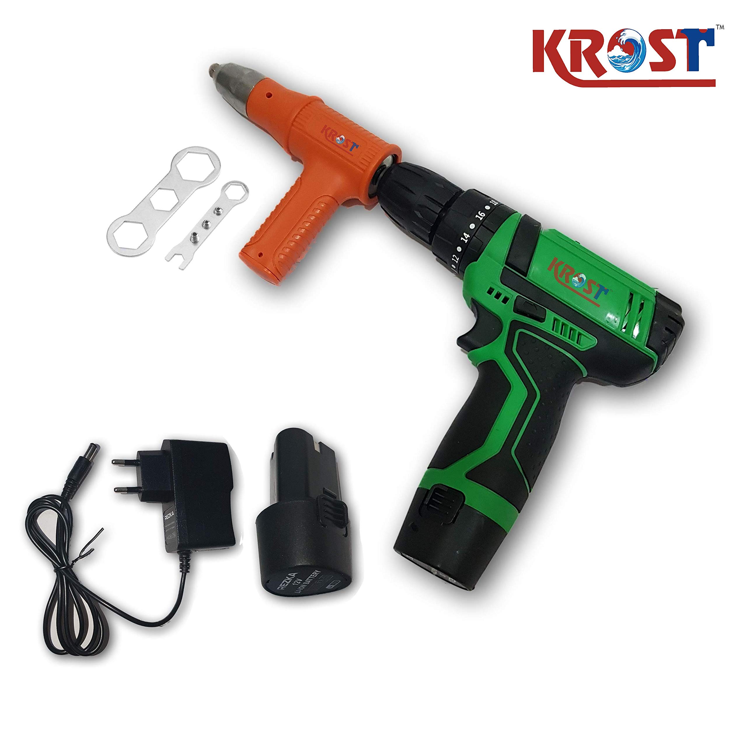 Krost Cordless Screwdriver Machine/Riveting Tool/Nut Riveter/Rivet Nut Tool with Free Multitool.