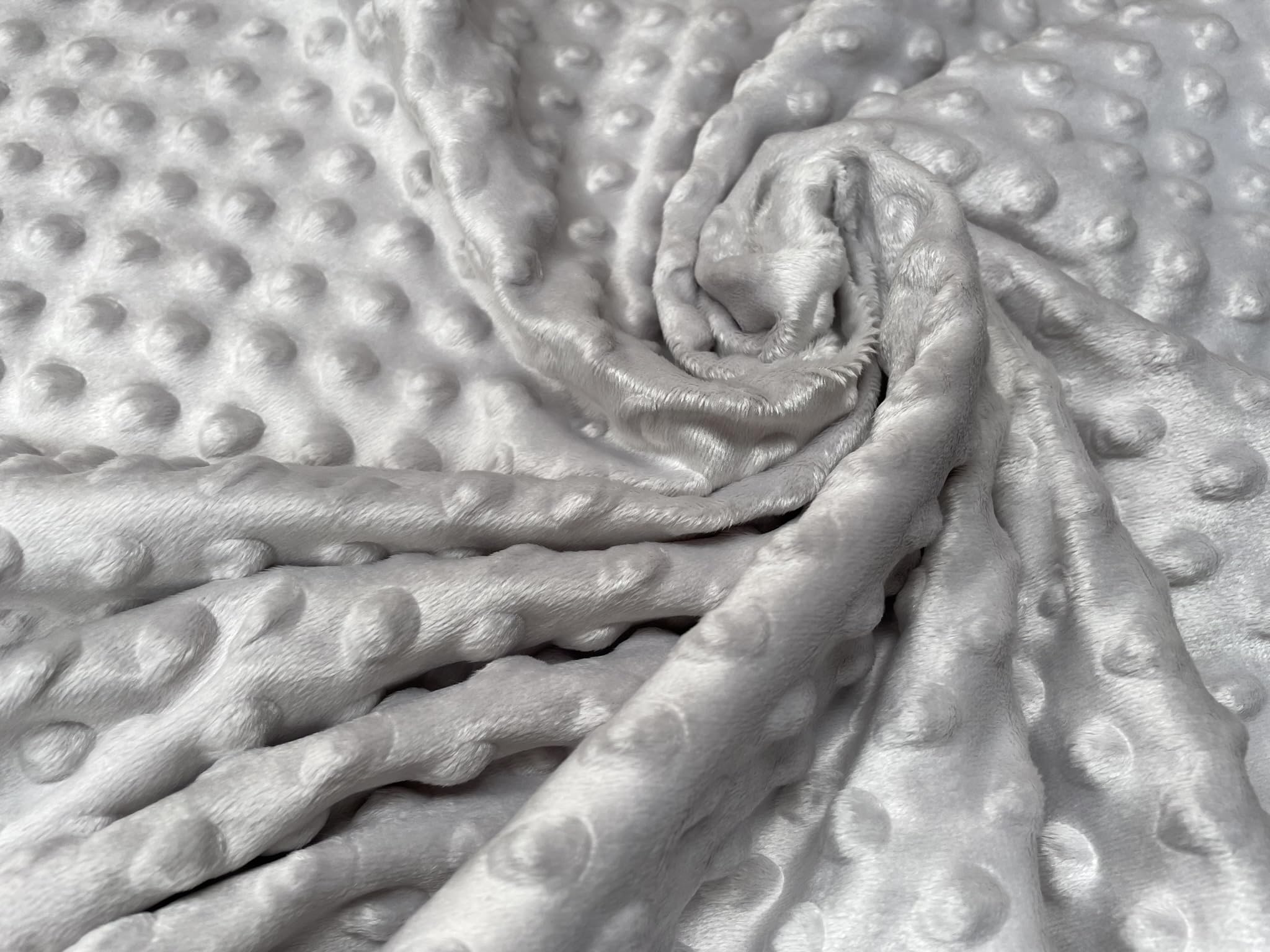 Homebuy Silver Supersoft Dimple Dot Cuddle Soft Fleece Fabric - 160Cm Wide - Grey (Sold By The Metre)