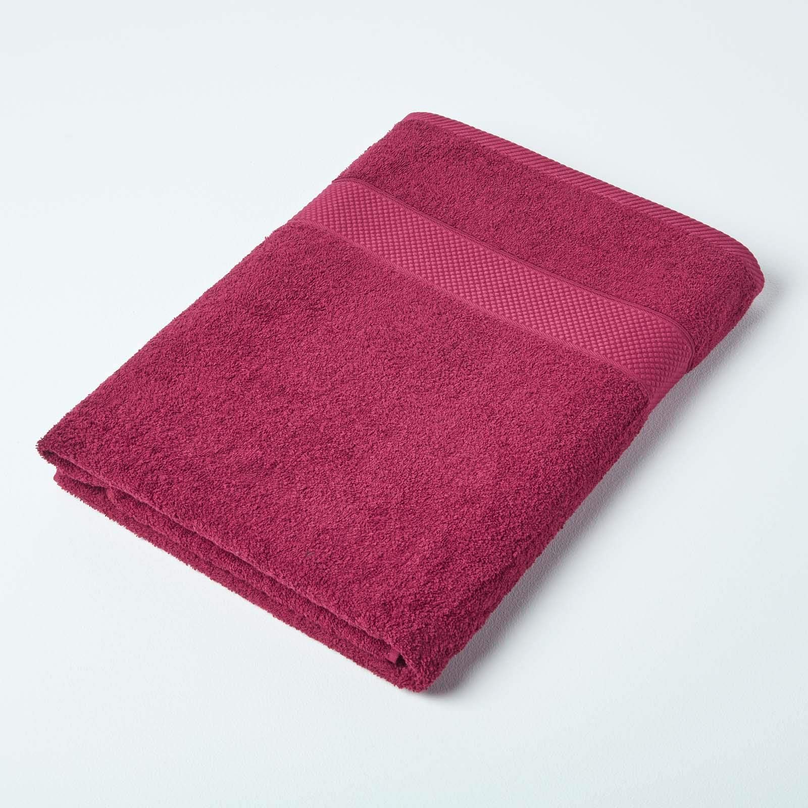 Homescapes Red Burgundy Jumbo Towel 100 % Turkish Cotton