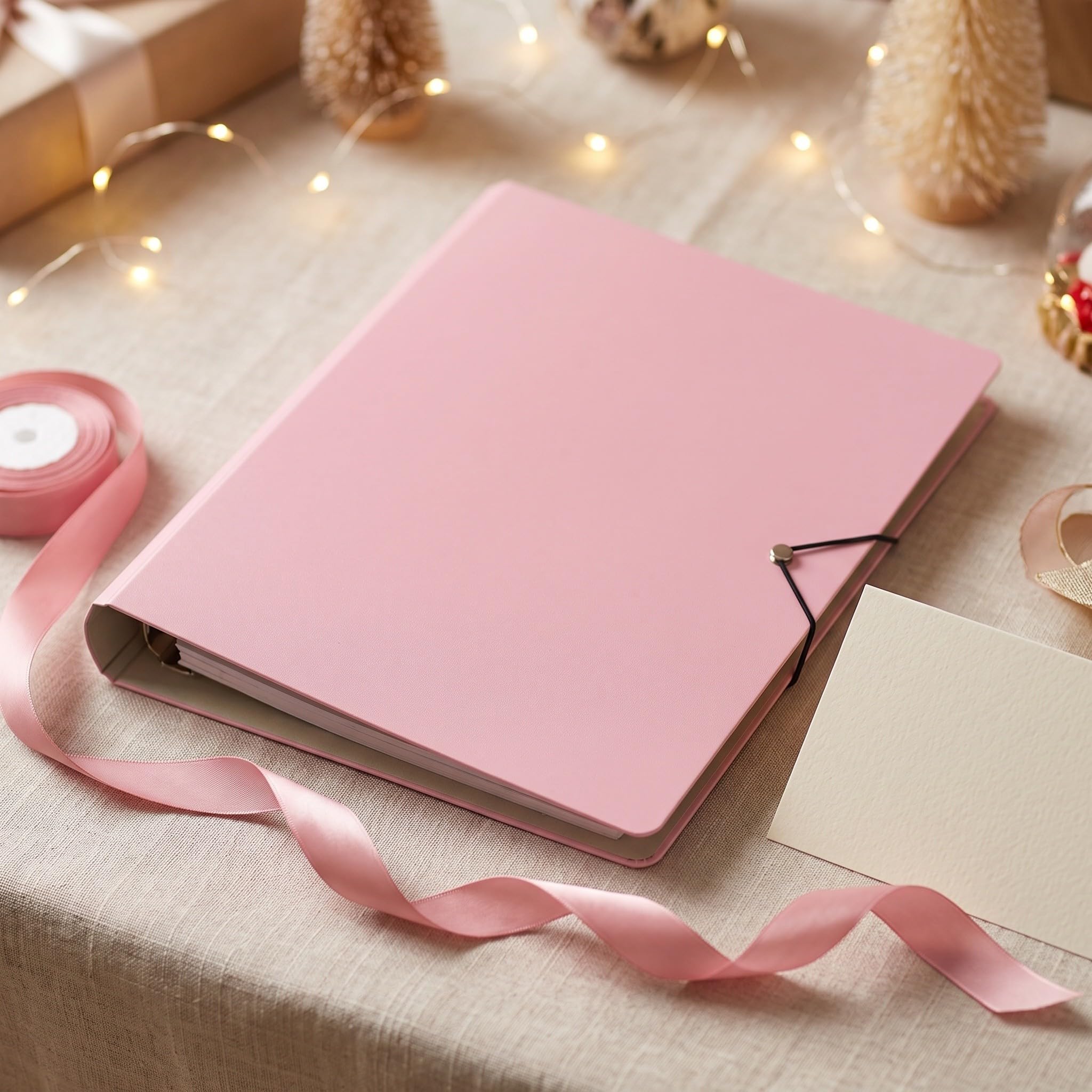 ibasenice Album fotografico Kpop con photocard, 25 pagine e 9 tasche, rosa.