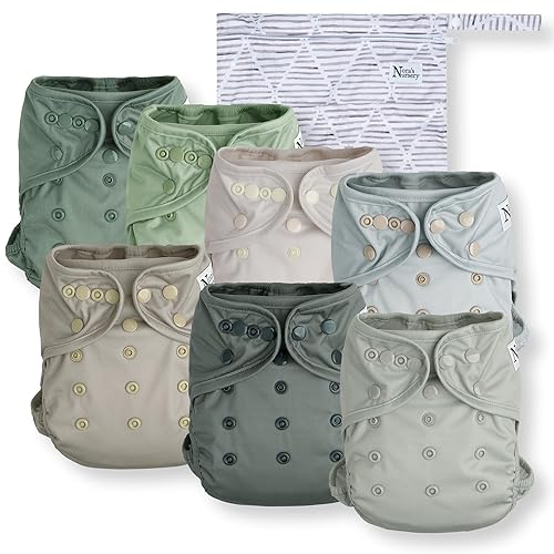 Nora's Nursery Funda para pañales de tela, lavable y reutilizable con cierre a presión, funda de pañal de tela para pañales preplegados, planos o