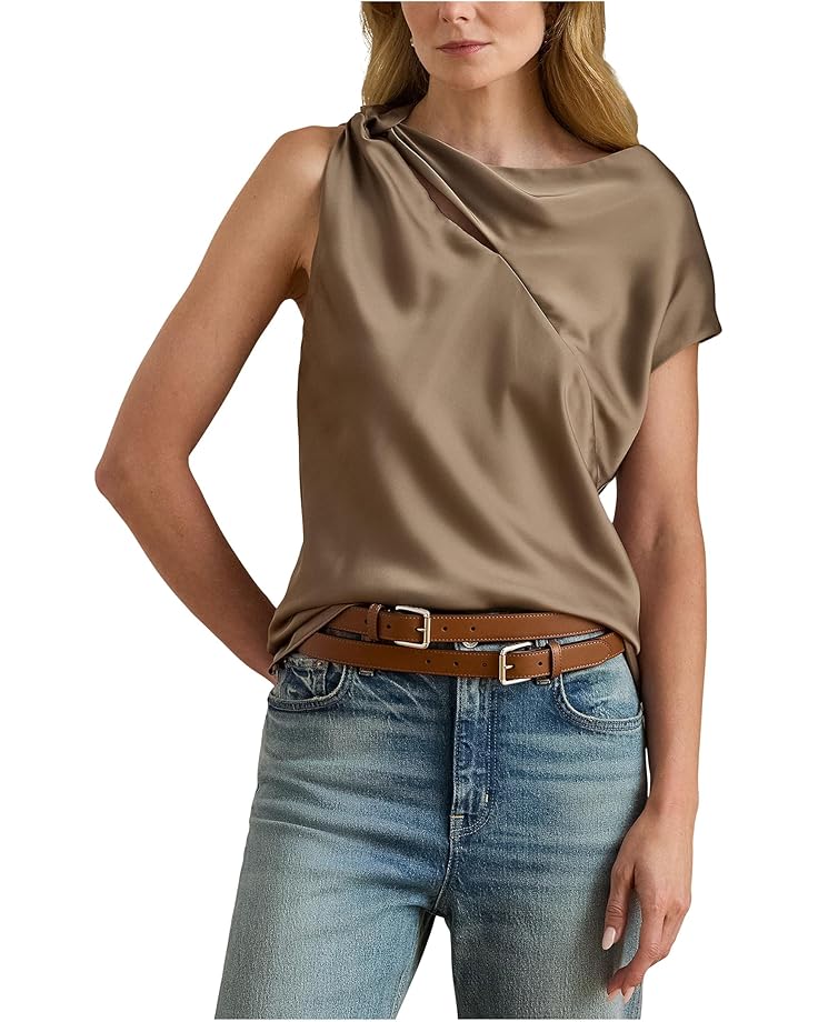 Lauren Ralph Lauren Charmeuse Asymmetrical Blouse - Main View