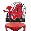 Spider-man Cake Topper 4th Birthday Cake Decoration Spider Man Happy 4s Birthday Decor Spidey for Boys Girls Bday Event Celebration Anniversary Supplies