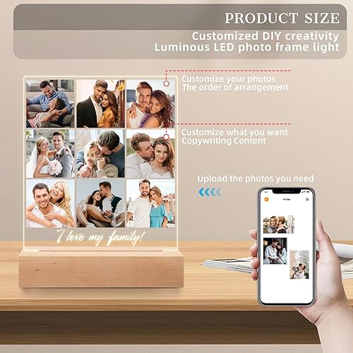 Miniatura 2 de Marcos de fotos personalizados con fotos, regalos de fotos personalizados para boda, aniversario, cumpleaños, día de la madre, día del padre, marco