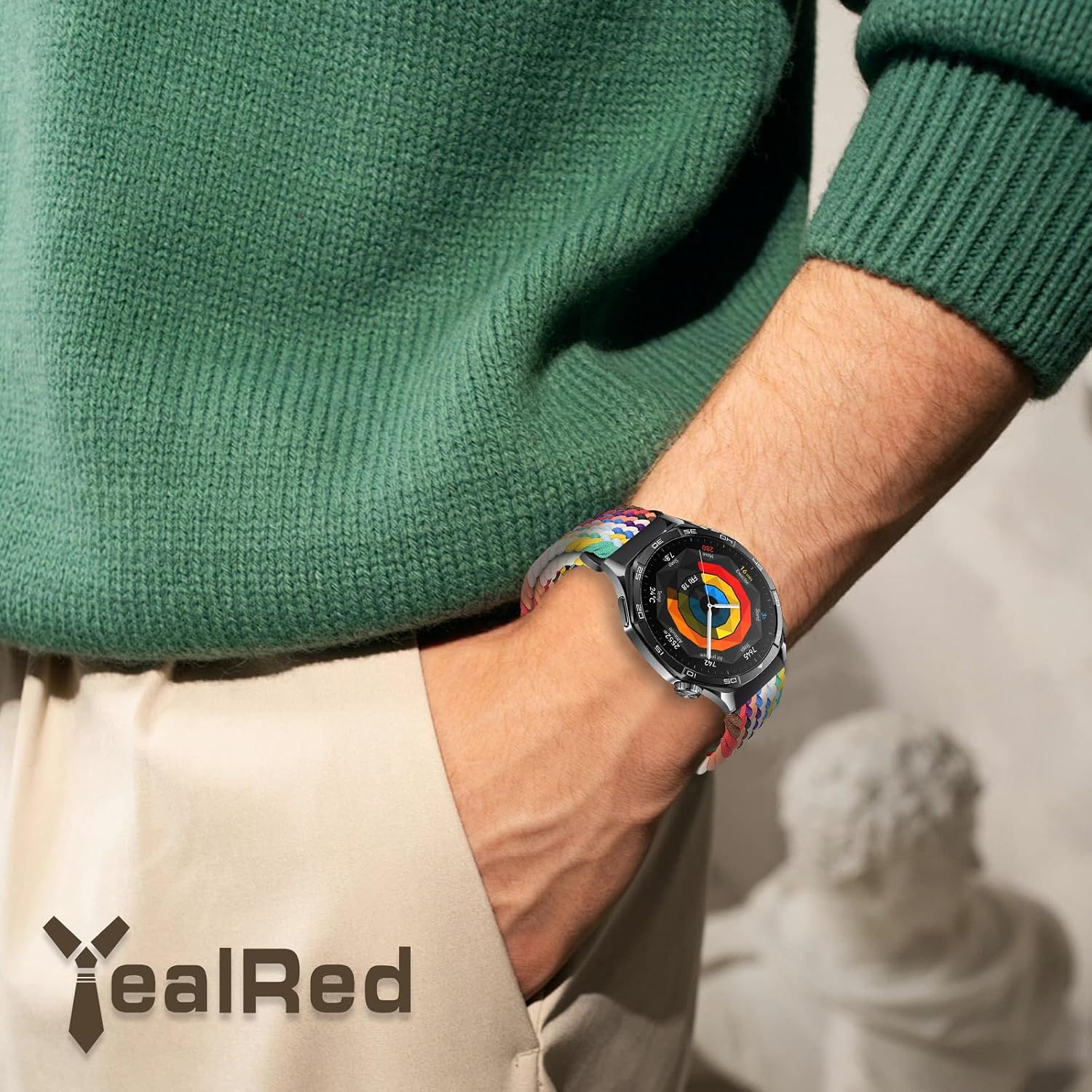 Pasek do zegarka Huawei GT 4 46 mm/GT 3 46 mm/GT 2 46 mm/GT 2e /GT 2 Pro, 22 mm Magnetyczny pasek z klamrą, elastyczny nylonowy pasek kompatybilny z Huawei Watch 4 46 mm / 4 Pro 48 mm