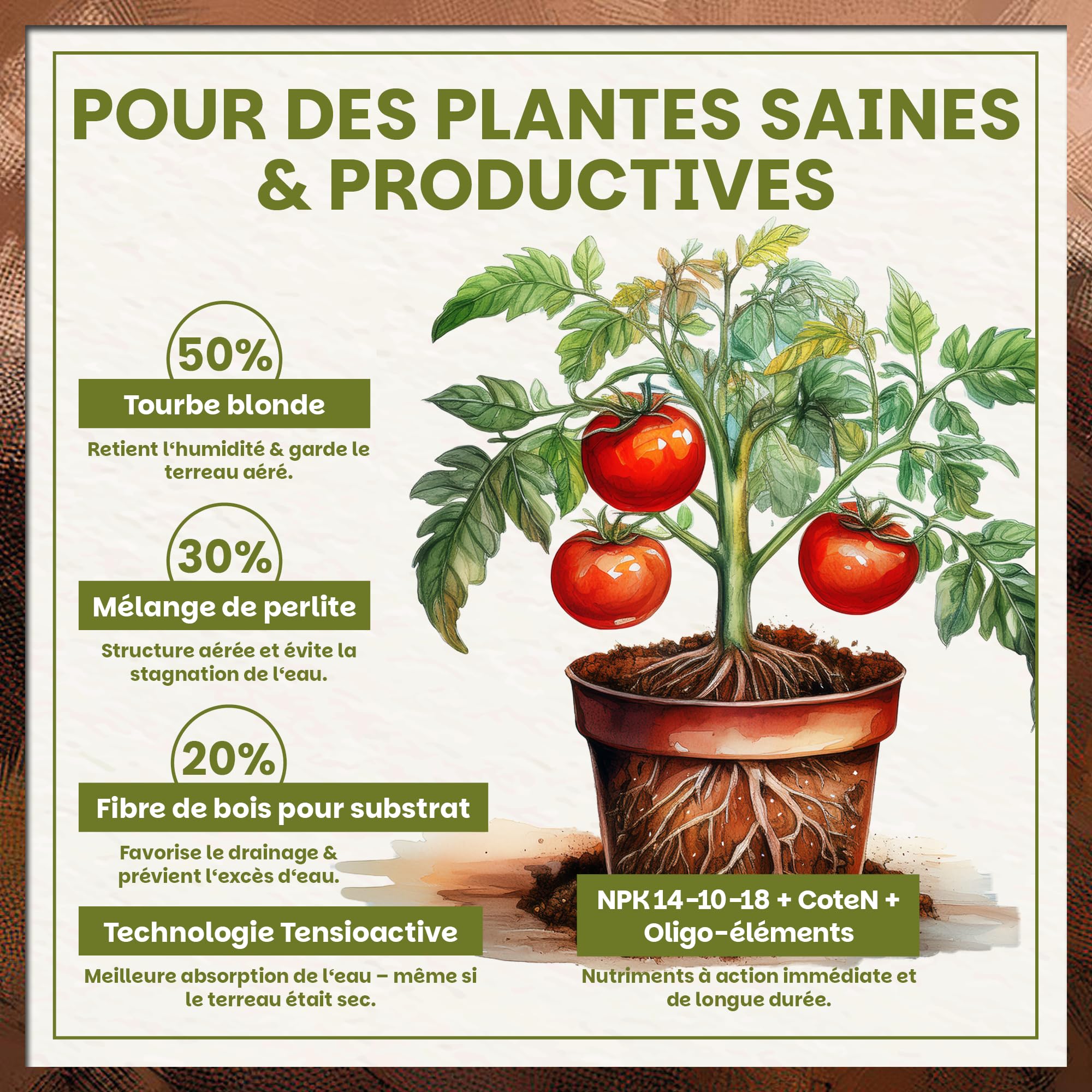 Green Home Terreau Tomates & Potager 72L – terreau-Potager enrichi pour tomates, poivrons, concombres et courgettes – substrat prêt à l’Emploi pour bac surélevé, jardinière ou Pot
