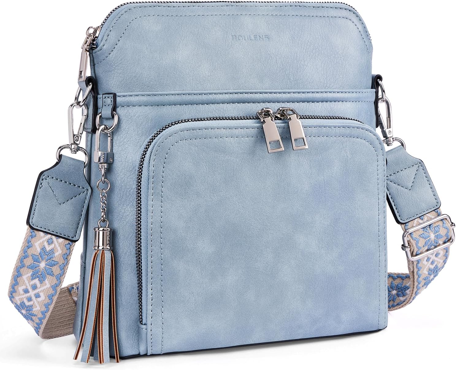 Crossbody Purse for Women Vegan Leather Medium Crossbody Wallet Bag for Travel Women Shoulder Handbags with Tassel